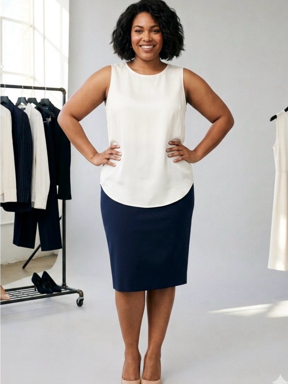 J. Crew Women’s white sleeveless scoop neck button back blouse 3XL PLUS NWT